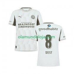 Camisola PSV Eindhoven Sergino Dest 8 Homem Equipamento Terceiro 2025-2026 Manga Curta